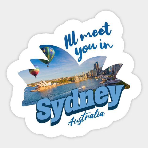 I'll meet you in Sydney Australia Sticker by Vinokurio